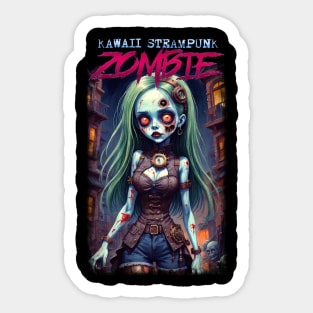 Kawaii Steampunk Zombie 04 Sticker